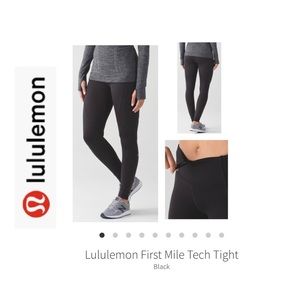 BNWOT LuLuLemon ❄️Winter❄️First Mile Tech Leggings. Solid Black. Sz 8